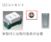 シンボル　記号　1口コンセント(シングルコンセント)　2P15A