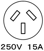 ブレーカ　三相200V　一般　250V15A