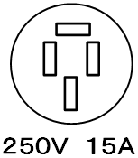 ブレーカ　単相200V　接地極付　250V15A