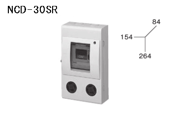 ケースブレーカ 屋内用 配線保護用 NCD-30R 30AF スチール コンセント付