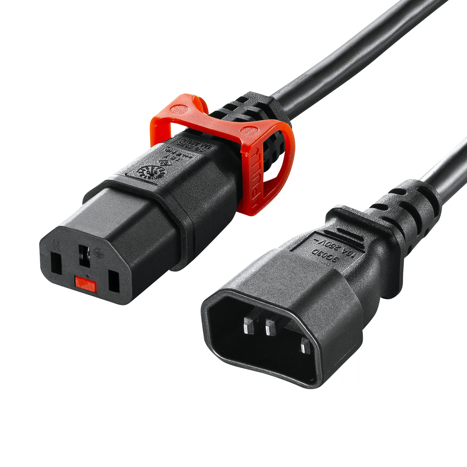抜け防止ロック式電源コードロックプラス（5m） APW15-C14C13LP-50