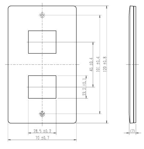AWD-2-KW コンセントプレ-ト 1連用 2口 キネティックホワイト