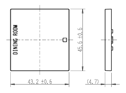 AWN-D1-D03-GB 操作板 ダブル 表示灯なし（片切用） ネーム：dining roomダイニング・食事室 グレーシャスベージュ