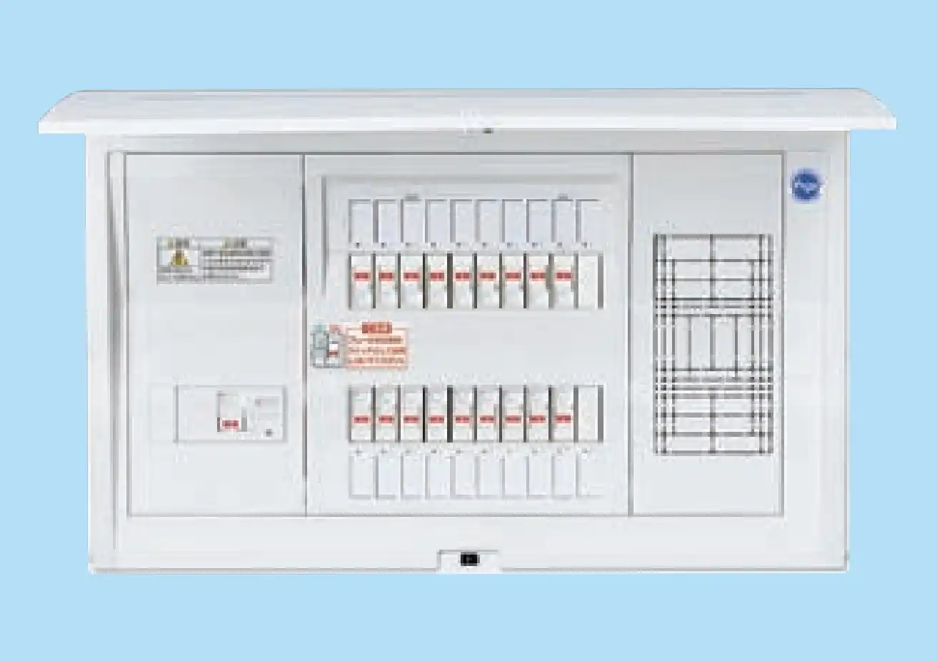 BQRF86102 フタ付・フリースペース付分電盤 単3 リミッタースペースなし 主幹ELB60A 回路数10 + 2