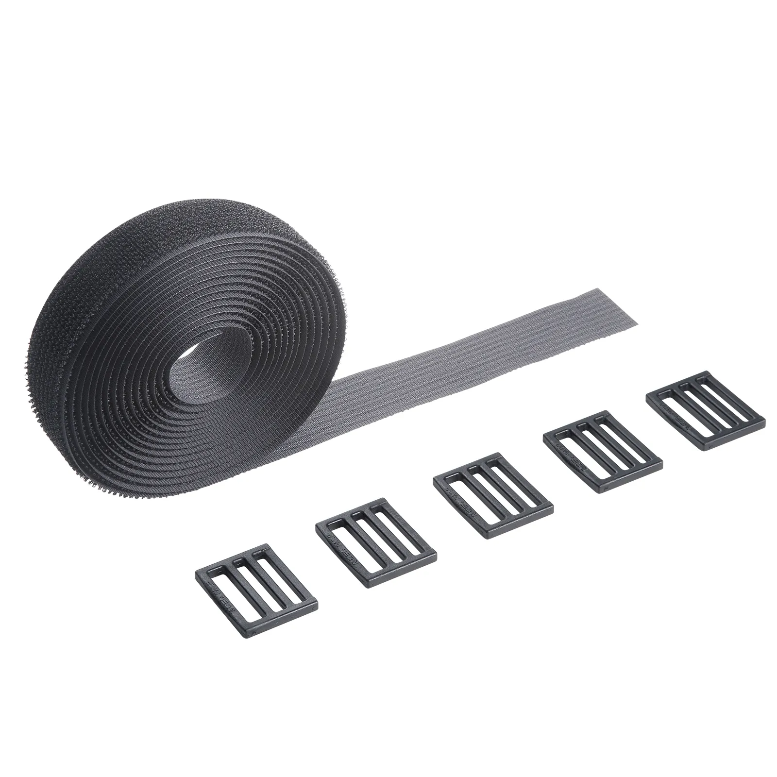 面ファスナー結束バンド（幅25mm・長さ3m・黒・専用カン付き） CA-MF10BK