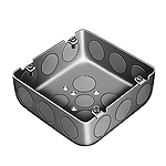 DS384-6 大型四角アウトレットボックス浅型(大浅型C25三ツ穴)(鋼板製電気亜鉛めっき)