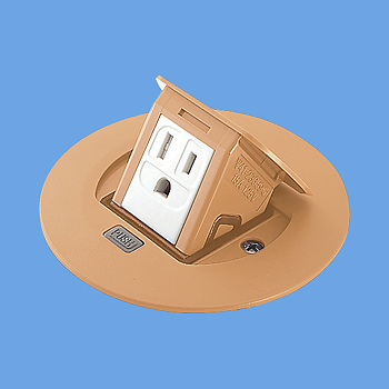 DU1102F 住宅用F型アップコン丸型 1コ口アース付 ナチュラルバーチ 2P 15A 125V