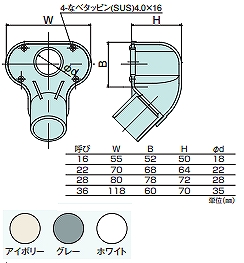 EC36SJHW エントランスキャップ(一つ穴タイプ36)(アイボリー)
