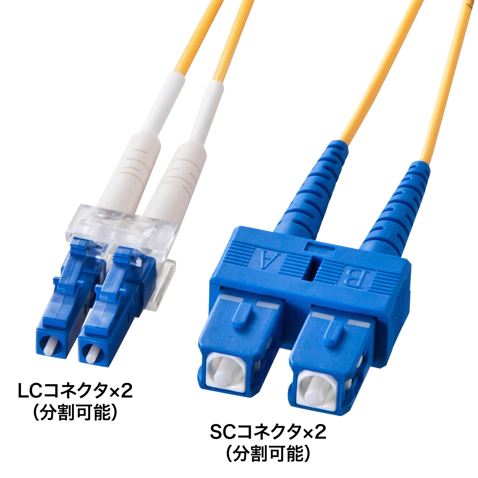 メガネ型光ファイバケーブル（シングル8.6μm、LC×2-SC×2、5m） HKB-LCSC1-05N