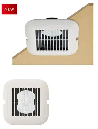 KCP100TCWF 樹脂製 グリル 100φ（室内） 天井取付用　角型グリル メッシュフィルター(防虫・粗塵対策)