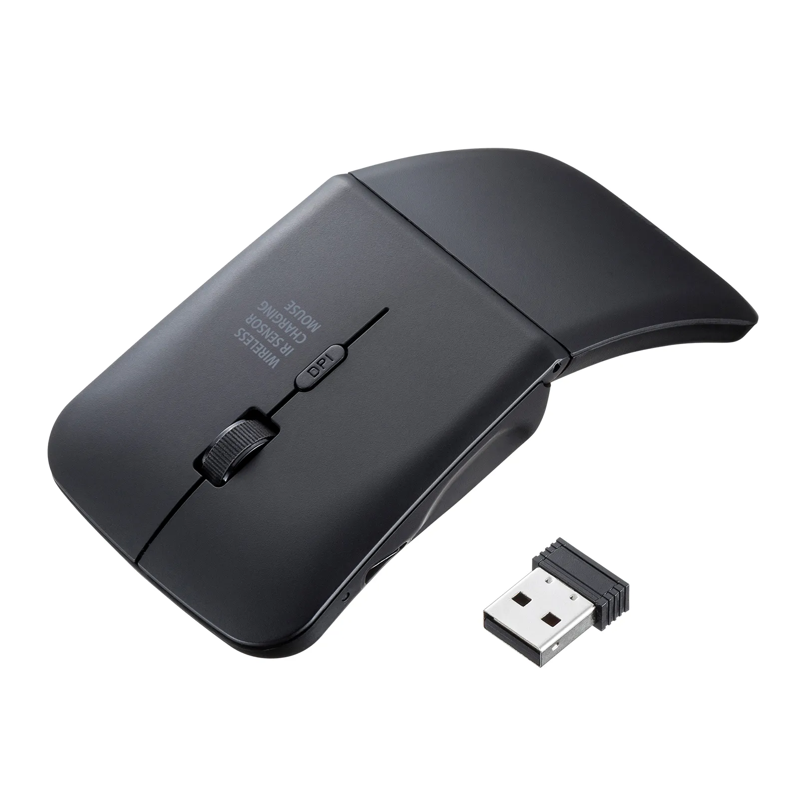 静音ワイヤレス IR LEDマウス（3ボタン・薄型） MA-WIS3117BK