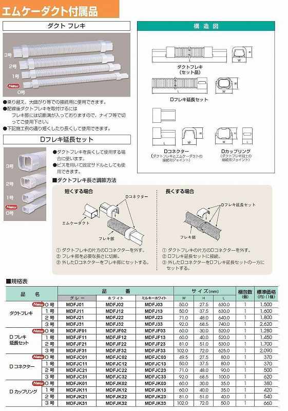 MDFJC03 屋外用エムケーダクト付属品 Dコネクター(0号・ミルキーホワイト)