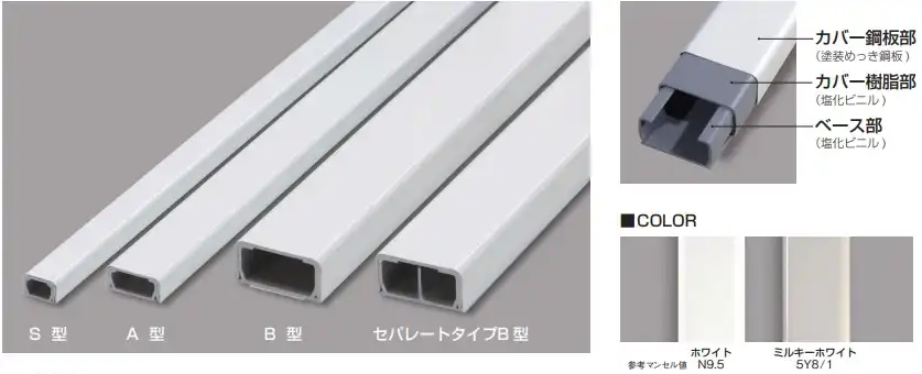 MFT2103 メタルエフモールテープ付(本体)(B型)(1.0m)(ミルキーホワイト)