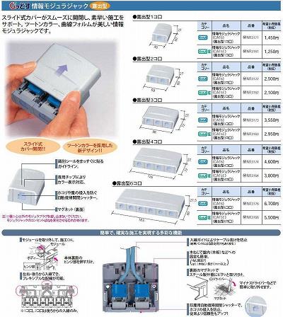 NR3163 ぐっとすシリーズ情報モジュラジャック(CAT5E)(露出型)(3コ口)