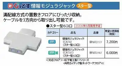 NR3167 ぐっとすシリーズ情報モジュラジャック(CAT5E)(スター型)(6コ口)