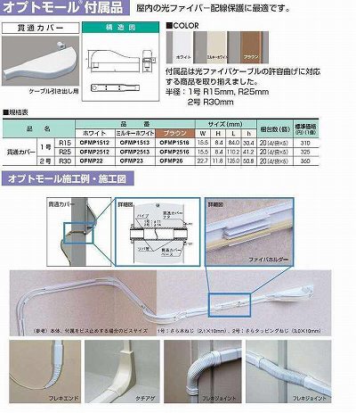 OFMP22 オプトモール付属品-貫通カバー(2号・R30・ホワイト)