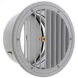 SG150CV3MDSQ SUS製グリル 薄型 150φ 縦ガラリFD付 120℃型式 3メッシュ