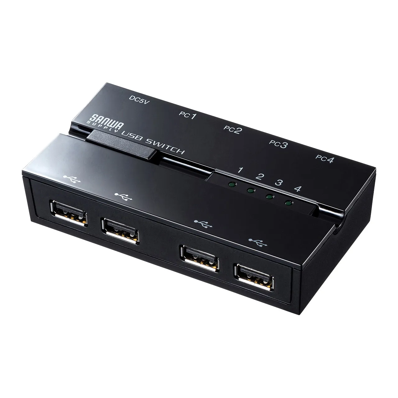 磁石付きUSB2.0手動切替器（ハブ付き・4回路） SW-US44HMG