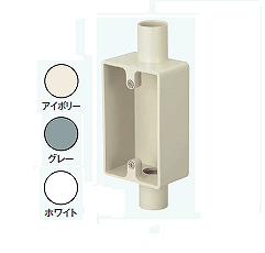 SW1282GHW 露出用スイッチボックス1個用［深形］(2方出28)(グレー)