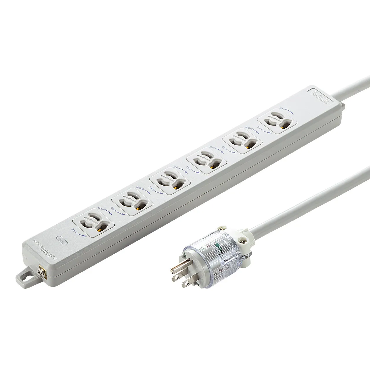 医用接地プラグ付き電源タップ TAP-HPM6-3W