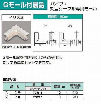 TGR13 Gモール付属品-イリズミ(1号・ミルキーホワイト)