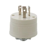 WF6330W 接地2P30A引掛キャップ(コードグリップ付)(ミルキーホワイト)(圧着端子付)