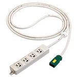 [受注生産品]WFA6654HG ハーネス用OAタップ(キャブタイヤケーブル付)接地2P15A125V抜け止め4コ口5Mグレー