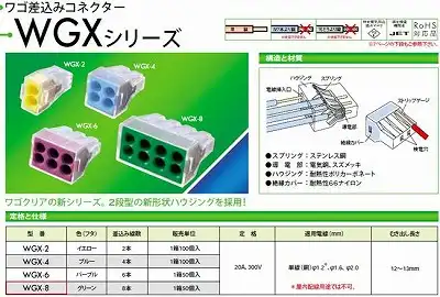 WGX-8 ワゴコネクター50個入り透明