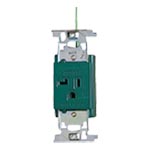WN1121G1 フルカラーホーム20A埋込アース付コンセント(125V)(接地リード線付)(緑)