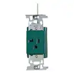 WN1121G1 フルカラーホーム20A埋込アース付コンセント(125V)(接地リード線付)(緑)