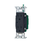 WN13185AK フルカラー医用アース付ダブルコンセント(通電表示ランプ付)(チョコ)