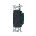 WN13185AK フルカラー医用アース付ダブルコンセント(通電表示ランプ付)(チョコ)