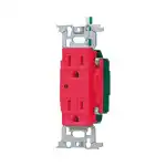 WN13185RK フルカラー医用アース付ダブルコンセント(通電表示ランプ付)(赤)
