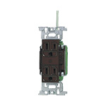 WN1318AK フルカラー医用アース付ダブルコンセント(接地リード線付)(チョコ)