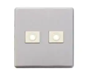 WN6582K [フルコート加工] 新金属電話線プレート [2型](取付枠付)2連