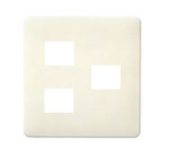 WN6873WK フルカラーワンタッチモダンプレート 3コ用(2コ+1コ用)(ミルキーホワイト)