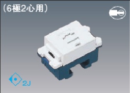 WNT15629CW アドバンス 埋込テレホンモジュラジャック(6極2心)(フル端子)(セラミックホワイト)