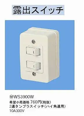 WS3900W 2連タンブラスイッチ(ハイ角連用)