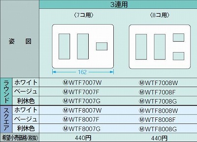 WTF8008F コンセントプレート(スクエア)(8コ用)(ベージュ)