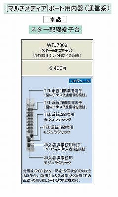WTJ7308 マルチメディアポート用内器(通信系)スター配線端子台(1外線用)(8分岐×2系統)