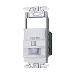 WTK18115WK コスモシリーズワイド21[壁取付]熱線センサ付自動スイッチ(2線式・3路配線対応形)(LED専用)(検知後連続動作時間約10秒-30分可変形)(明るさセンサ・手動スイッチ付)(スイッチスペース付)(ホワイト)