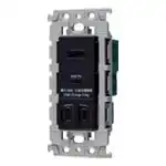 WTL147740B 埋込充電用USBコンセント2ポート(18W)(USB-A･C)(扉付コンセント付)(ブラック)