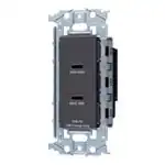 WTL1488H アドバンスシリーズ 埋込充電用USBコンセント2ポート(最大60W)(USB-C)(金属枠付)(グレー)
