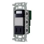 WTL4065MBK 埋込熱線センサ付ナイトライト（LED：電球色）（明るさセンサ・コンセント付）（マットブラック）