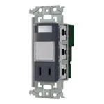 WTL4065MHK 埋込熱線センサ付ナイトライト（LED：電球色）（明るさセンサ・コンセント付）（マットグレー）