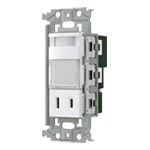 WTL4065MWK 埋込熱線センサ付ナイトライト（LED：電球色）@（明るさセンサ・コンセント付）（マットセラミックホワイト）