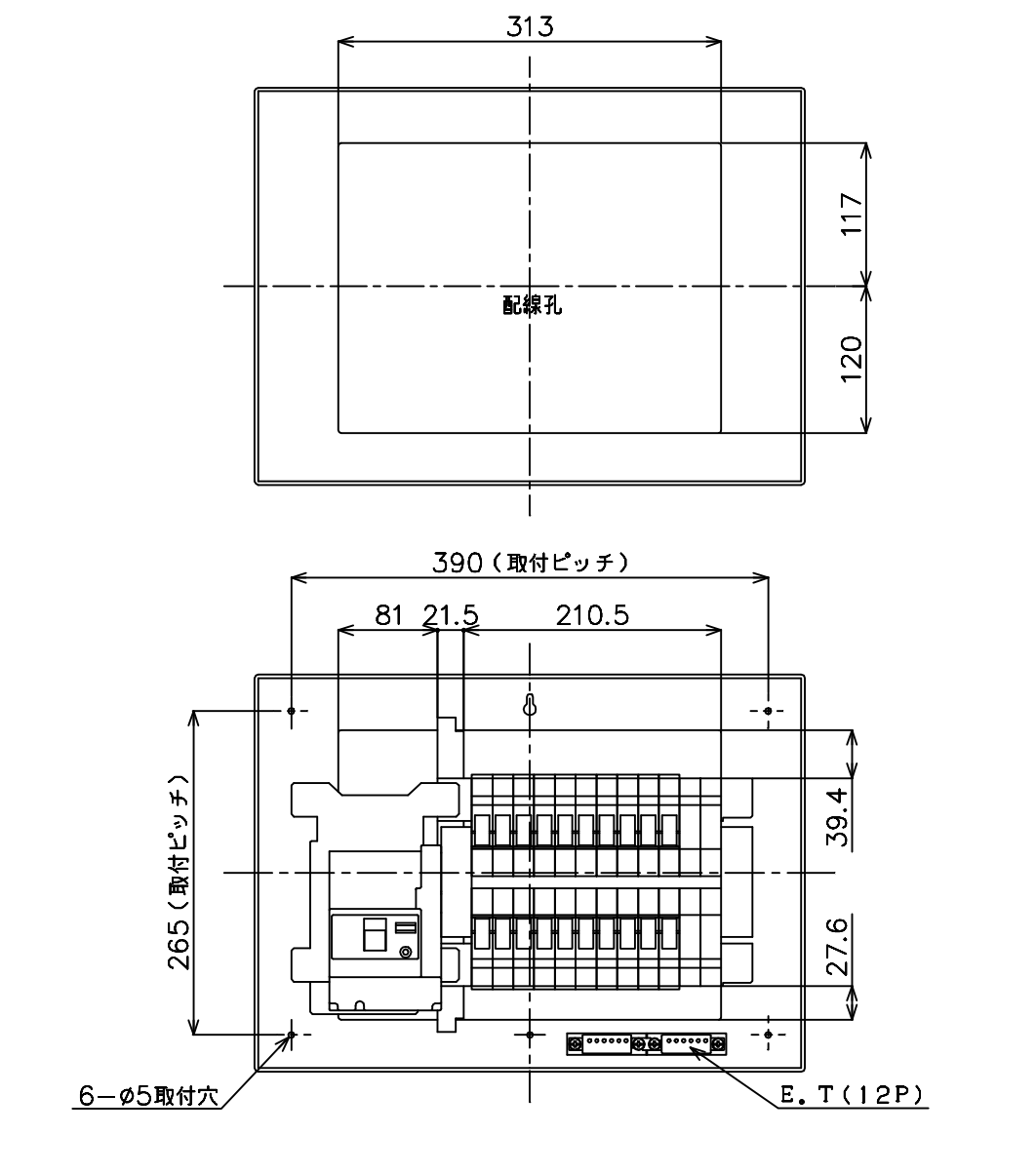 パナソニック コスモパネルコンパクト21 標準タイプ リミッタースペース付 60A12 BQR36124 - 3