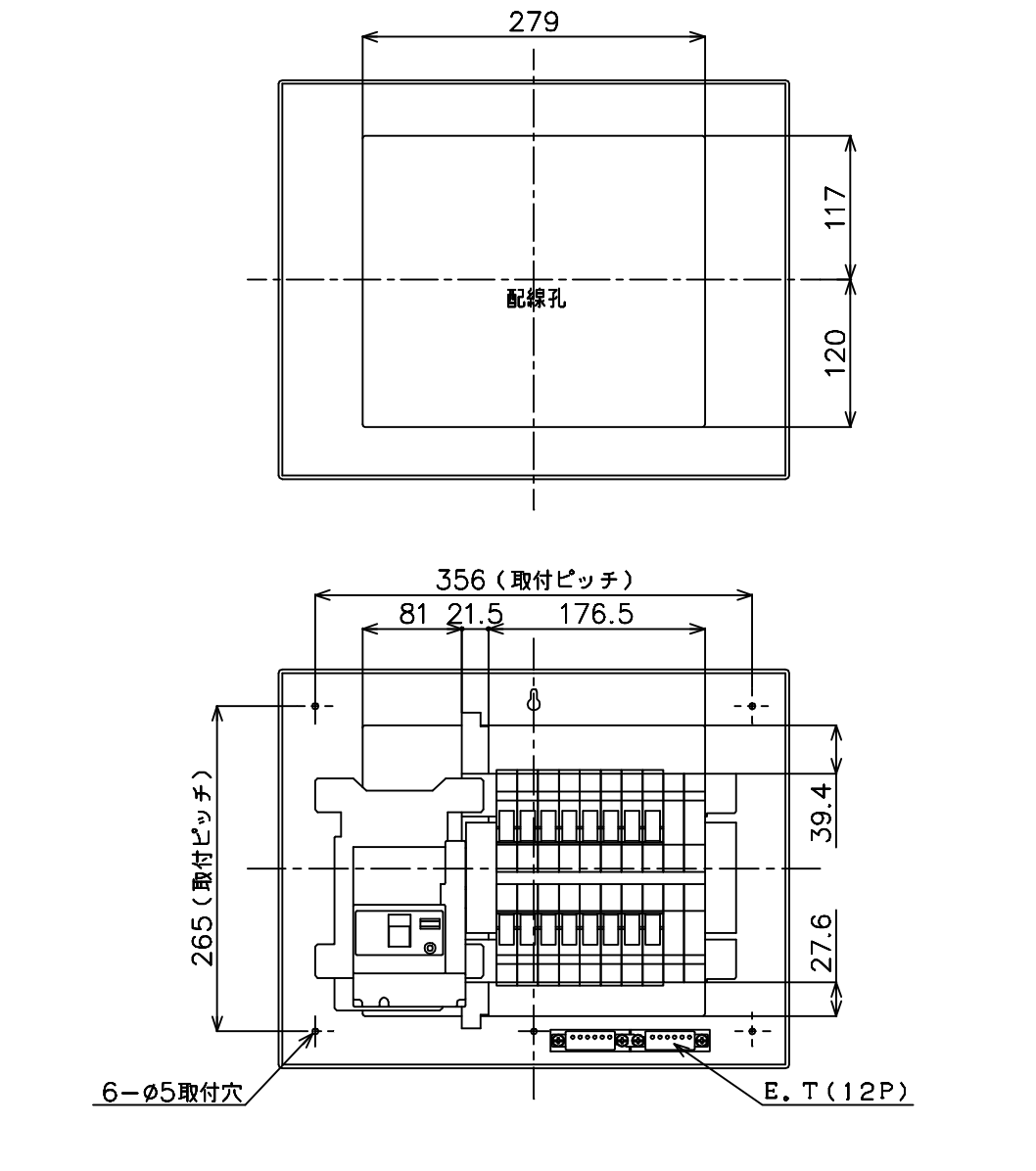 電設資材 パナソニック コスモパネルコンパクト21 標準タイプ リミッタースペース付 50A8 BQR3582 - 1